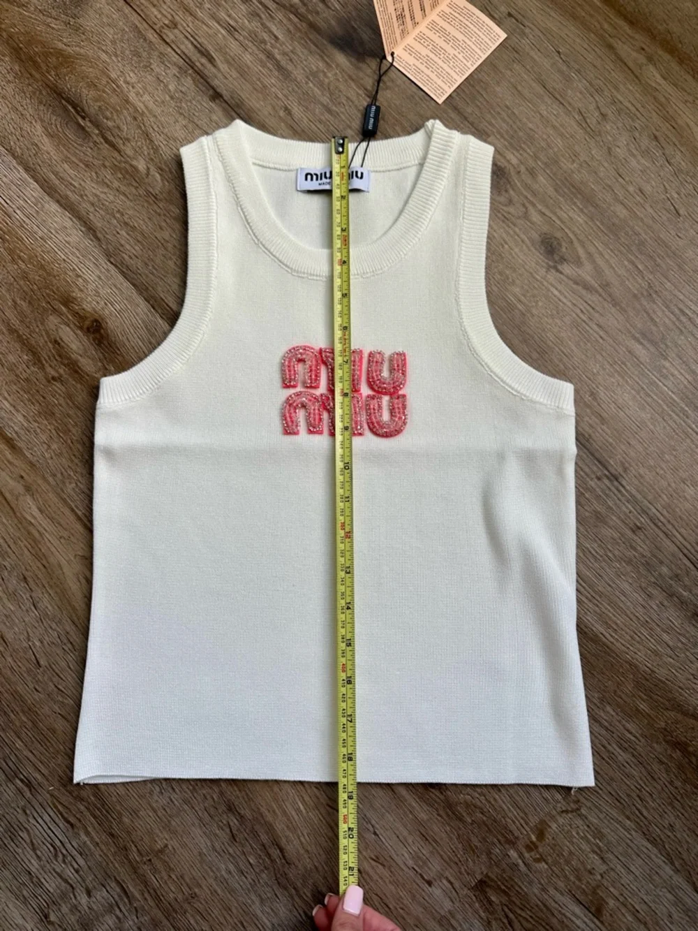 Miu Miu Tank Top with Pink Logo - Picture 3 of 4